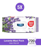 Deep Fresh Lavanta Antibakteriyel 720 Yaprak 5'li Islak Mendil