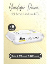 Sleepy Organik Yenidoğan 360 Yaprak 9'lu Islak Mendil