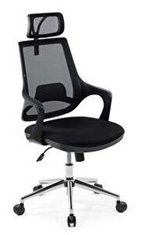 Seduna Skagen Headrest Başlıklı Kolçaklı Dönerli Siyah Çalışma Sandalyesi
