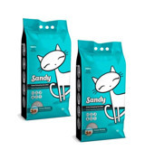 Sandy Okyanus Esintisi Kokulu Topaklanan İnce Taneli Bentonit Kedi Kumu 2x10 kg