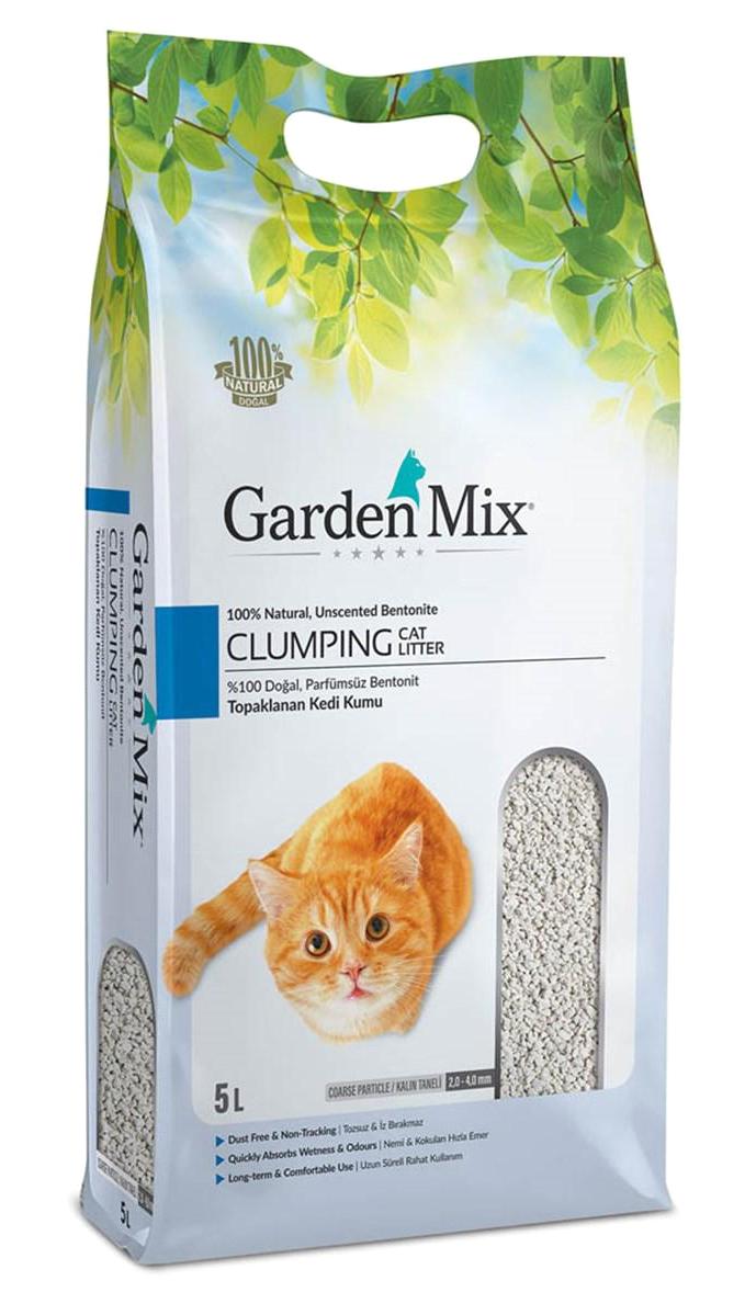 Gardenmix Parfümsüz Topaklanan Kalın Taneli Bentonit Kedi Kumu 5 lt