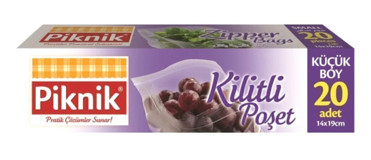 Piknik Küçük Kilitli Buzdolabı Poşeti 20'li