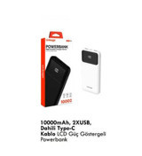 Linkage Lkp-36 10000 mAh Hızlı Şarj Dijital Göstergeli Micro USB Çoklu Bağlantı Kablolu Powerbank Siyah