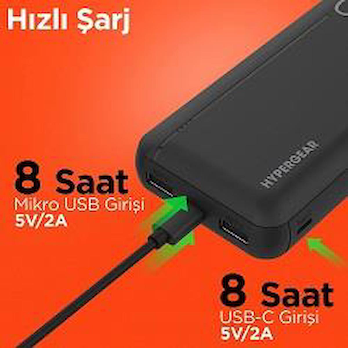 Global Dual 20000 mAh Micro USB Kablolu Powerbank Siyah