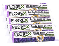 Florex Lavanta Kokulu Büzgülü Orta Boy 60x70 cm Çöp Poşeti 5x10 Adet Mor