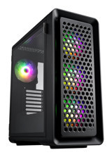 Fsp CUT593P ARGB Mesh 4 Fanlı Temperli Cam Siyah Dikey Mid Tower Oyuncu Bilgisayar Kasası