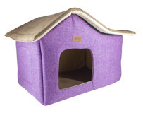 Lepus Yıkanabilir Tek Fonksiyonlu 55x40 cm Üstü Kapalı Kedi Yatağı Mor