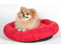 Alas Shop Yıkanabilir Tek Fonksiyonlu 55 cm Simit Kedi Yatağı Kırmızı