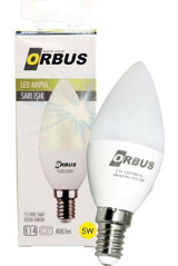 Orbus ORB-5WS 5 W Tasarruflu Sarı E14 Damla Led Ampul