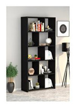 Moonlife London Çok Gözlü 5 Raflı Suntalam 70x160x20 cm Siyah