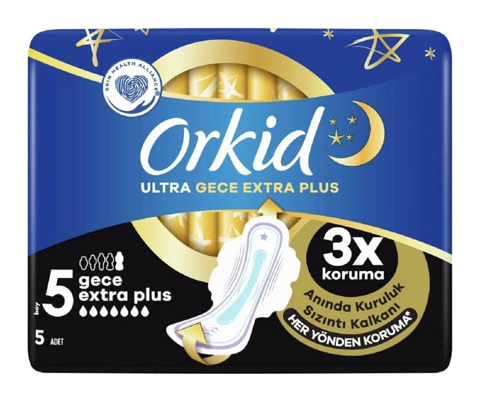 Orkid Ultra Gece Ekstra Plus Ultra İnce 5'li Hijyenik Ped