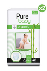 Pure Baby Bambu Özlü Maxi 4 Numara Organik Külot Bebek Bezi 2x96'li