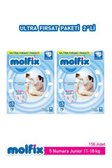 Molfix Ultra Fırsat Paketi Junior 5 Numara Bantlı Bebek Bezi 2x78'li