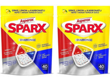 Asperox Sparx Diamond Limon-Sirke Tablet Bulaşık Makinesi Deterjanı 2x40 Adet