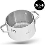 Karaca 3Ply PowerSteel 316+ İndüksiyonlu Cam Kapaklı Çelik 10 cm Tencere