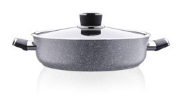 Korkmaz Palma Cam Kapaklı Granit 24 cm Karnıyarık Tenceresi