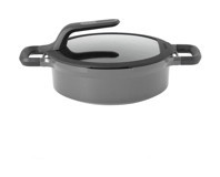 Berghoff Gem Stay Cool Gri İndüksiyonlu Cam Kapaklı Alüminyum 28 cm Karnıyarık Tenceresi