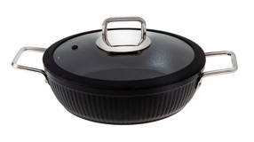 Jumbo Dublin Black Cam Kapaklı Granit 26 cm Karnıyarık Tenceresi