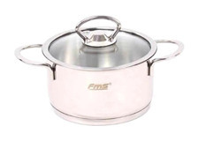 Fms 1014 Şirin Mini Cam Kapaklı Çelik 14 cm Basık Tencere