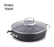 Korkmaz Galaksi Cam Kapaklı Granit 24 cm Karnıyarık Tenceresi