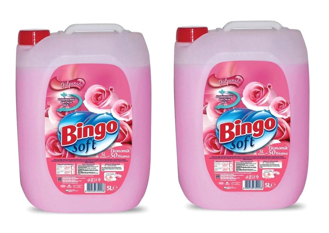 Bingo Soft Konsantre Gül Pembe 50 Yıkama Yumuşatıcı 2x5 lt