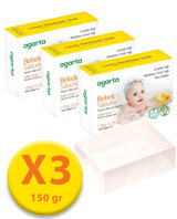 Agarta Lavanta Yağı-Hindistan Cevizi Yağı Katı Bebek Sabunu 3x150 gr