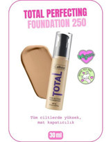Callista Beauty Total Perfecting 250 Koyu Bej Güneş Koruyuculu Vegan Likit Şişe Fondöten 30 ml