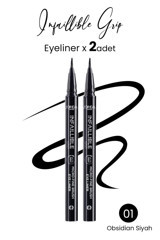 L'oréal Paris Infaillible Grip 01 Obsidian 2'li Suya Dayanıklı Mat-Saten Koyu Siyah Kalıcı İnce Uçlu Keçe Kalem Eyeliner