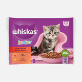 Whiskas Klasik Öğünler Tavuk-Sığır Eti Parça Etli Yavru Yaş Kedi Maması 4x85 gr