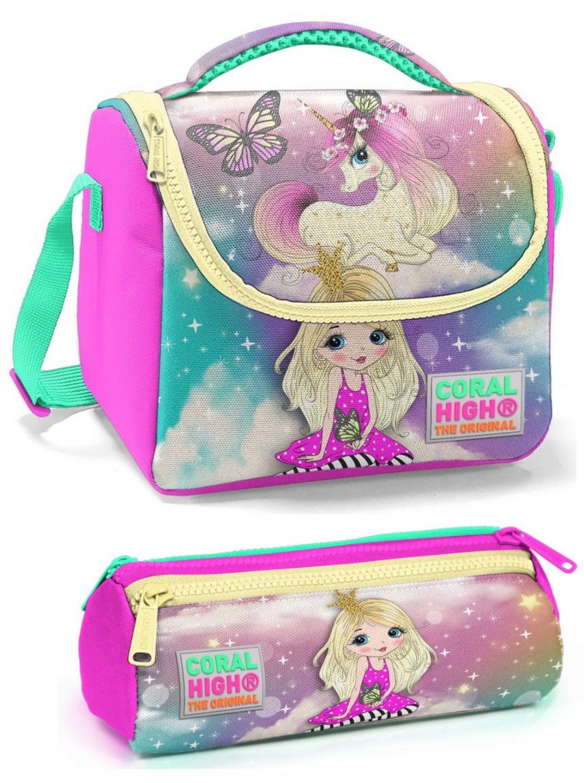 Coral High Unicorn Termoslu Unicorn Mavi - Pembe Beslenme Çantası