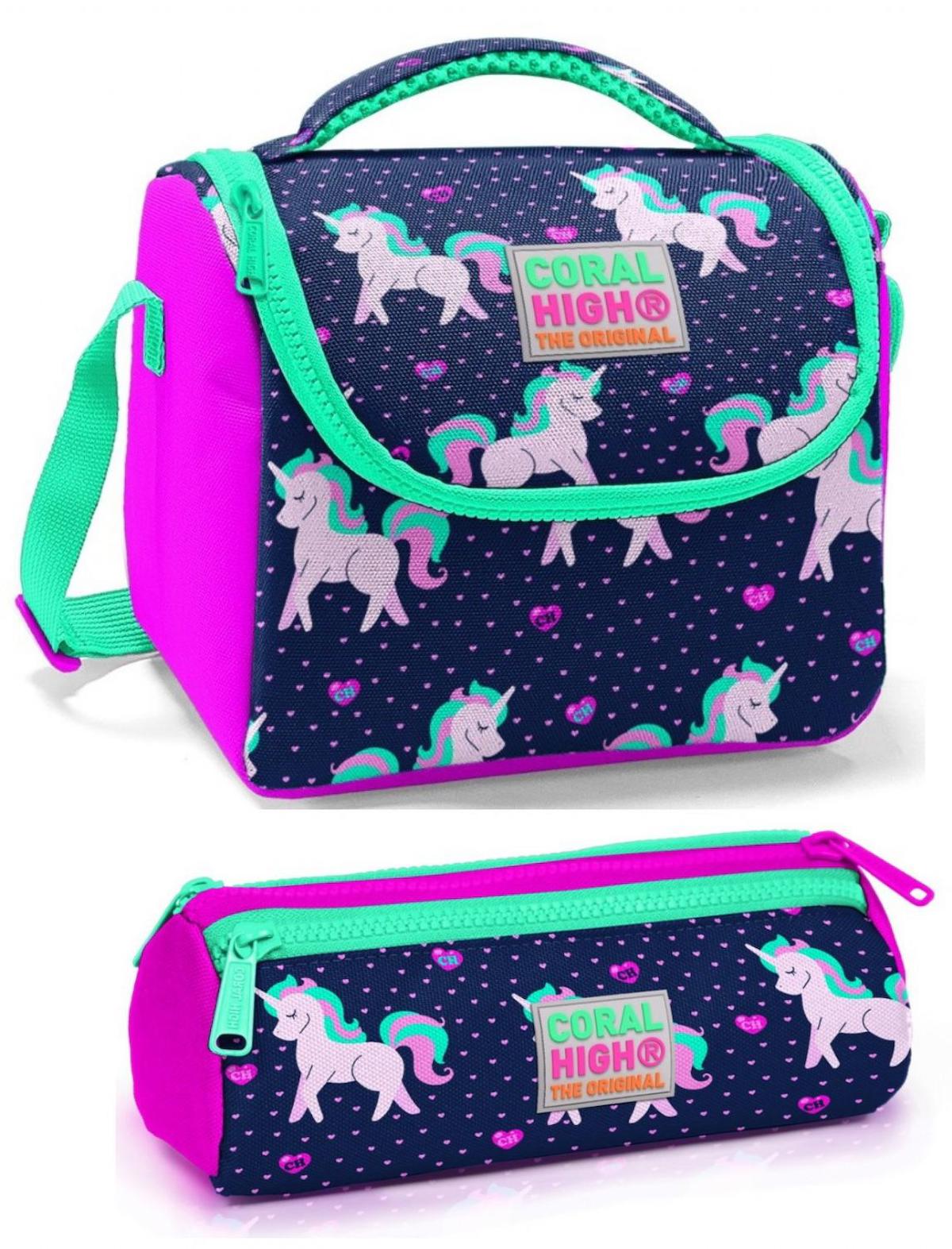 Coral High Unicorn Termoslu Mor - Pembe Beslenme Çantası