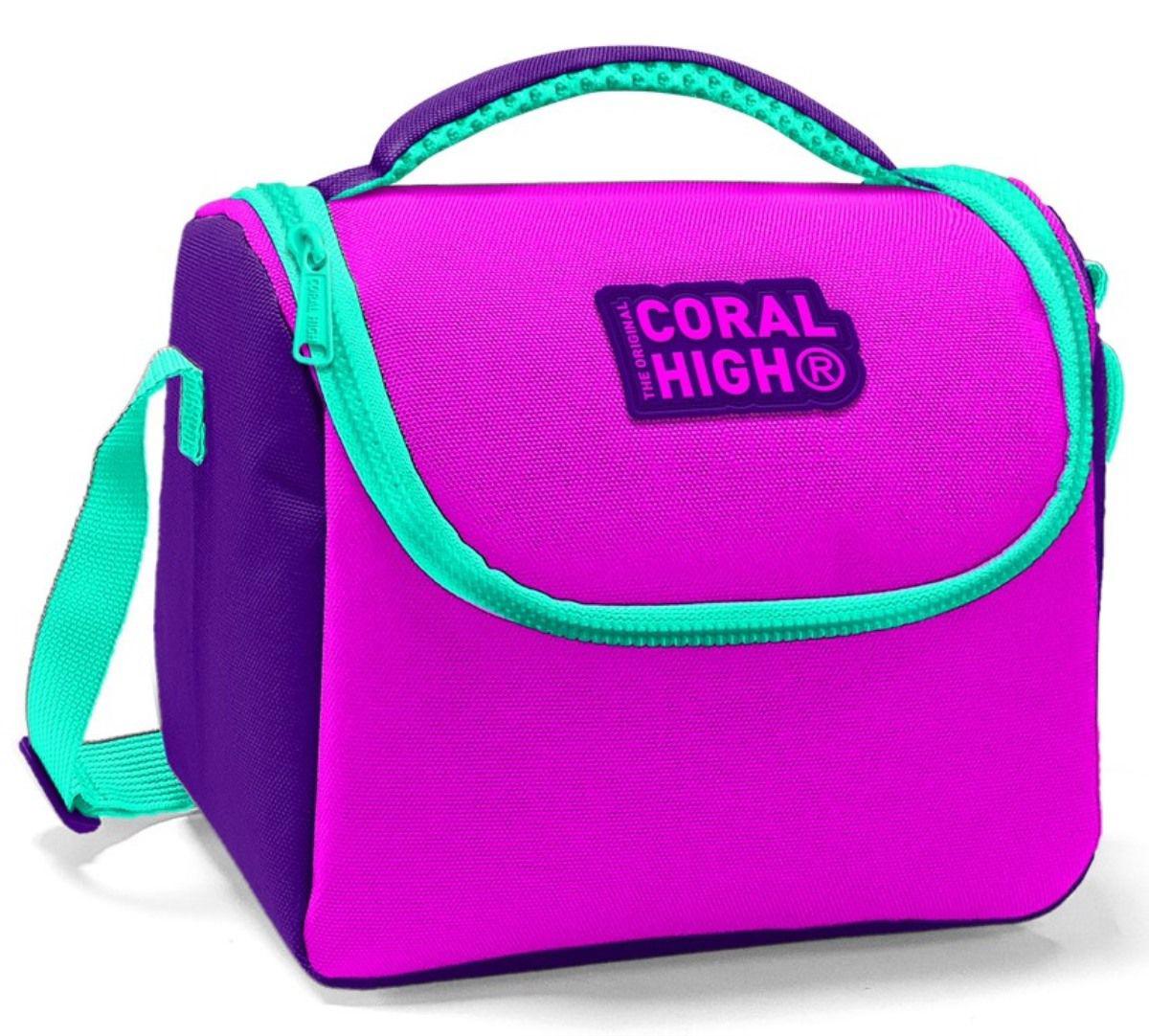 Coral High Düz Termoslu Mor - Pembe Beslenme Çantası