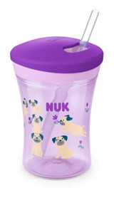 Nuk Evolution Action Pipetli Akıtmaz Kulpsuz 230 ml Alıştırma Bardağı Lila