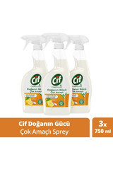 Cif Doğanın Gücü Sprey Mutfak ve Banyo Temizleyici 3x750 ml