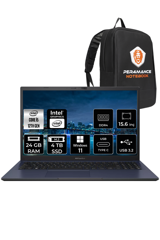 Asus Expertbook B1502CBA BQ0555 Dahili Intel Iris Xe Graphics Eligible Intel Core i5 1235U 24 GB Ram 4 TB SSD 15.6 inç Full HD Windows 11 Pro Laptop + PER4 Çanta