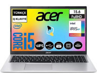 Acer Aspire 3 A315-58 Dahili Intel Iris Xe Graphics Intel Core i5 1135G7 16 GB Ram 1 TB SSD 15.6 inç Full HD Windows 11 Pro Laptop + Snertech Çanta