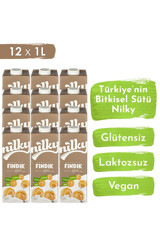 Nilky Vegan Fındık Sütü Laktozsuz 12'li 1 lt