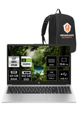 HP 250 G10 8A539EA Harici GeForce MX550 Intel Core i5 1335U 40 GB Ram 512 GB SSD 15.6 inç Full HD FreeDos Laptop + PER4 Çanta