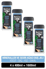 Le Petit Marseillais Refreshing Mineraller Sedir Ağacı Aromalı Nemlendirici Duş Jeli 4x400 ml