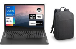 Lenovo V15 Gen 4 LAH 83A100GPTRC8 Dahili Intel Iris Xe Graphics Eligible Intel Core i7 1355U 16 GB Ram 1 TB SSD 15.6 inç Full HD FreeDos Laptop + Lenovo B210 15.6 inç Siyah Çanta