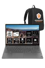 Lenovo V15 82KB00CDTX Dahili Intel Iris Xe Graphics Intel Core i7 1165G7 24 GB Ram 1 TB SSD 15.6 inç Full HD Windows 11 Pro Laptop + Çanta