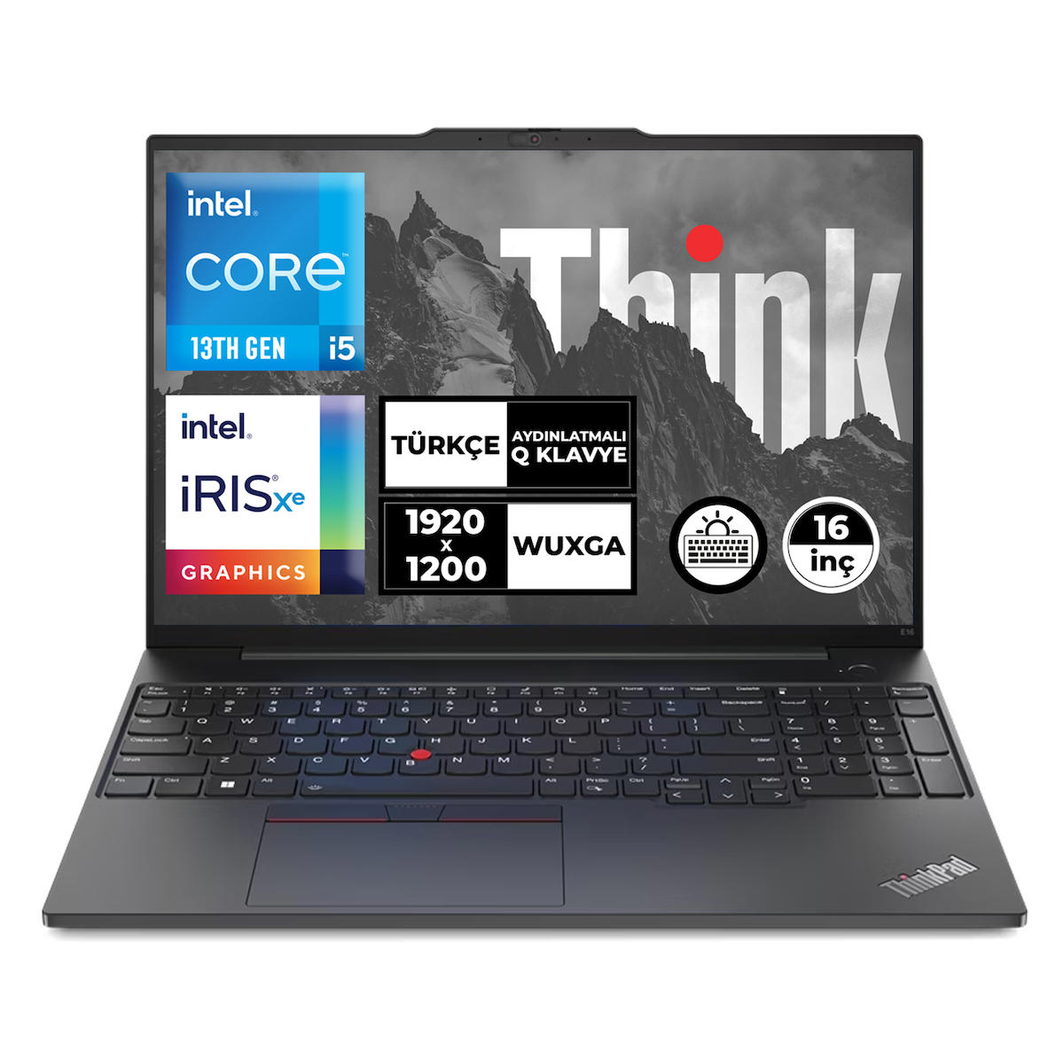 Lenovo Thinkpad E16 Gen 1 21JQS1TTZX020 Dahili Intel Iris Xe Graphics Eligible Intel Core i5 1335U 8 GB Ram 1 TB SSD 16 inç Full HD Windows 11 Pro Laptop