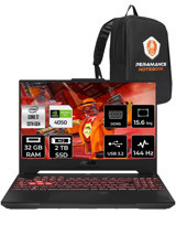 Asus TUF Gaming F15 LP261 Harici GeForce RTX 4050 Intel Core i7 13620H 32 GB Ram 2 TB SSD 15.6 inç Full HD FreeDos Oyuncu Laptop + PER4 Çanta