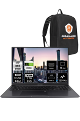 Asus Vivobook 16X K3605ZF N1159 Harici GeForce RTX 2050 Intel Core i5 12450H 12 GB Ram 2 TB SSD 16 inç Full HD FreeDos Oyuncu Laptop + PER4 Çanta