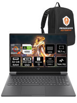 HP Victus 16 8845H 9Z794EA Harici GeForce RTX 4050 AMD Ryzen 7 8845HS 32 GB Ram 512 GB SSD 16.1 inç Full HD Windows 11 Pro Oyuncu Laptop + PER4 Çanta