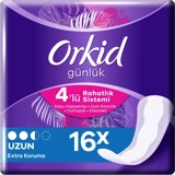 Orkid 4'Lü Rahatlık Sistemi Organik 16'lı Uzun Günlük Ped