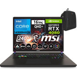 MSI Vector 16 HX A14VHG-497XTRW09 Harici GeForce RTX 4080 Intel Core i9 14900HX 48 GB DDR5 Ram 512 GB SSD 16 inç QHD FreeDos Oyuncu Laptop + WeblegelsinÇanta