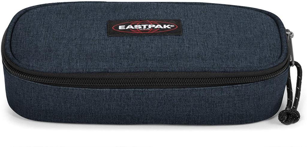 Eastpak Single Triple Denim EK71726W Lacivert Düz Bez Tek Gözlü Oval Cüzdan Kalemlik