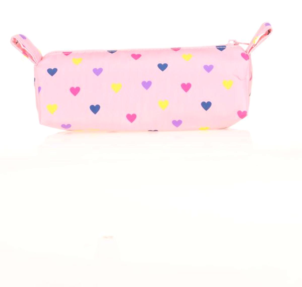 Kaukko Trıangle Punch K2580 Pembe Desenli Bez Tek Gözlü Dikdörtgen Cüzdan Kalemlik