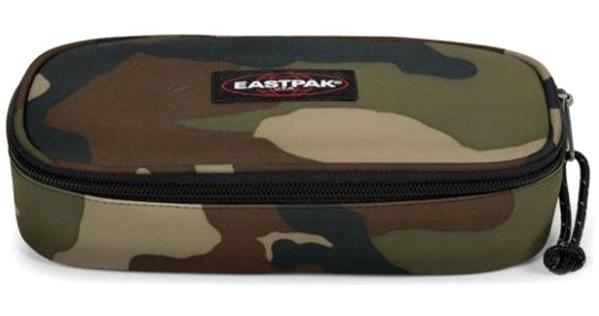 Eastpak Single Camo EK717181 Haki Kamuflaj Bez Tek Gözlü Oval Cüzdan Kalemlik